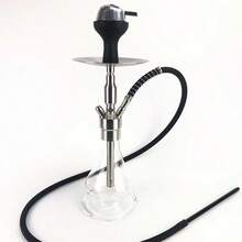 1pc Stainless Steel Hookah Set, Large Single/Double Hose Shisha Pipe For Home Bar Use - one-size - View 9