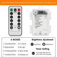 200/100/50 Lights Battery Box String Lights, Battery Powered LED String Lights With 8 Modes And Remote Control, Ideal For Patio, Camping, Tent, Pool, Garden, Fairy Lights For Halloween, Thanksgiving Decoration - 8 Modes - View 13
