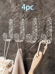 4 قطع/10 قطع من خطافات الحمام من الأكريليك، خطافات لاصقة بدون أضرار، يمكن تعليق المناشف والحقائب الظهرية والملابس والمفاتيح عليها