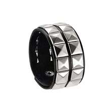 1Pc Women's PU Leather Cuff Bracelet - Punk Rivet Design, Adjustable Spiked Gothic Rock Style, Halloween Party Accessory & Gift