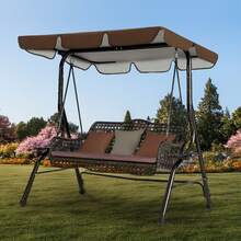 Garden Winds Replacement Canopy Top Cover For Sonoma Swing, Palm Canyon Swing, And Sydney Swing - Measures Approximately 87" X 59" - 咖啡棕 - 查看 1