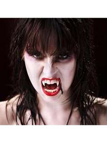 Set da 6 pezzi - Denti da vampiro horror natalizi - 3 misure - 13 cm / 1,5 cm / 1,7 cm - Con adesivo per dentiere - Denti finti creativi - Dentiere appuntite - Denti da vampiro - Adatti per balli in maschera/cosplay/feste in maschera - Adatti per uomini, donne, ragazzi e ragazze