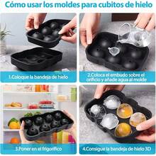 Moldes de Silicona para Hielo Reutilizables con Tapa, 8 Cubos - K- 49 Cubos, 3 Piezas - Ver 10