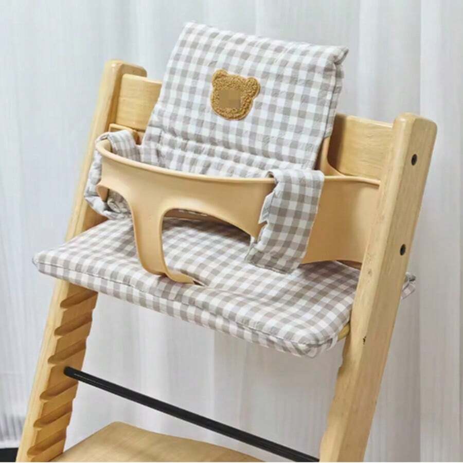 Weiches Sitzkissen für Kleinkinder, Hochstuhlkissen für Babys, Rückenkissen mit Cartoon-Bär-Stuhl und Sitzkissen, Hochstuhl-Zubehör