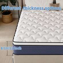 8/12/14 Inch Memory Sponge Mattress With Bagged Springs, Medium Softness And Hardness, Queen Size Mattress,King Sizes Mattress, Full Size Mattress, Twin Sized Mattress, Boxed, High-Quality Mattress, Modern Bedroom Home. - Xanh và trắng - Xem 6