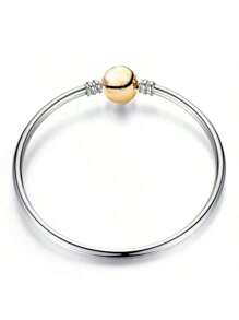 1PC Fashion Women's Round Head Button DIY Pendant Snake Bone Bracelet, Suitable For Daily Matching, Is The Perfect Holiday Gift For Women