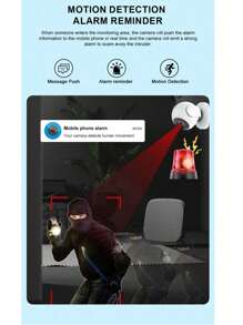 Reletech 360° Wireless Security Camera - Motion & Area Detection, Large Battery, WiFi Hotspot, TF Card & Loop Recording(Home/Shop)​Multi-Scene Adaptability