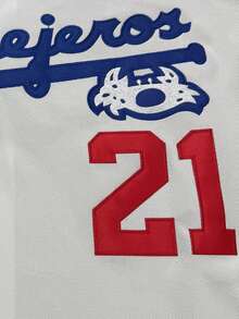 Atonmore Men's 21 White Baseball Jersey Casual Sports Shirt Button Embroidered Training Match Sports Shirt - 白色 - 查看 3