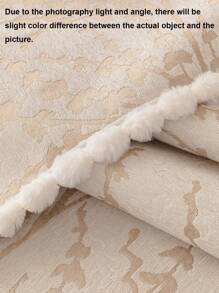 1 Pièce Housse De Canapé À Motifs Branches Noires Et Blanches, Coussin À Glands Épais Et Résistant Au Glissement En Chenille Romantique De Style Français, Décoration De Vacances Et De Mariage Toutes Saisons
