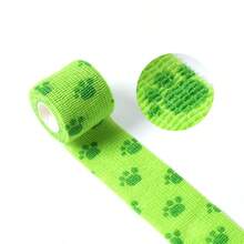 1/2/4 件自粘宠物绷带，粘性兽医绷带，无纺布胶带，适用于狗腿、爪子和伤口，0.98 英寸宽/177 英寸长绷带，多色爪印设计，透气包装胶带，适用于宠物狗和猫，耐用运动保护绷带