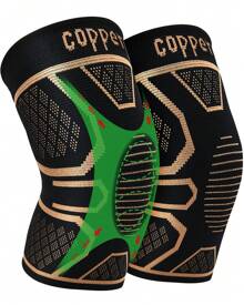 2 Pack COPPER Knee Braces For Knee Pain Relief - Compression Sleeve For Men & Women - Knee Support For Meniscus Tear, ACL, Arthritis, Joint Pain For Running, Weightlifting & Workouts