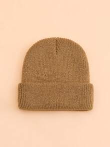 1pc Baby Solid Color Knitted Hat, Fashionable Casual Warm Knitted Cap, Adjustable Suitable For Baby Boys And Girls In Autumn/Winter - Multicolor - View 12