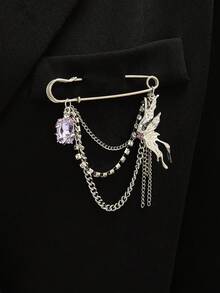 1pc Men's Colorful Drip Oil Enamel Dragon Brooch Pin, Fashion Versatile Casual Accessory