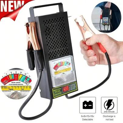 6V-12V Automotive Battery Load Tester And Voltmeter, Charging System Diagnosis, Suitable For Power Sports, Automotive And Marine Batteries Portable Design