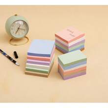 共5件，共500张。颜色随机。莫兰迪风格的便利贴。便携式学生马克笔书写笔记，自粘，易于粘贴，可用作记事本。它们是办公室、家居和学校的好帮手，也是办公配件。（注：B款（6本/600张）白色版和白色透明版（50张*2）将随机发货。） - 彩色 - 查看 9