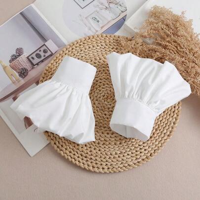 1 Pair Women's Fabric Flared Cuff Decorative False Sleeves, Suitable For Outings And Party Outfits Autumn Accessories