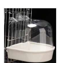 Clear Hanging Bird Bath For Cage Parakeet Bird Cage Accessories Parrots Bathtub Bath Shower Cage For Canary Budgerigar Cockatiel