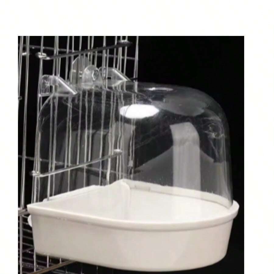 Clear Hanging Bird Bath For Cage Parakeet Bird Cage Accessories Parrots Bathtub Bath Shower Cage For Canary Budgerigar Cockatiel