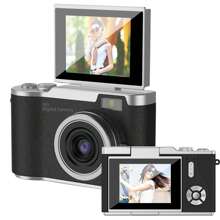 Fotocamera digitale, fotocamera ad alta definizione adatta per fotografia, registrazione video, messa a fuoco automatica, fotocamera ad alta risoluzione, anti-shake, zoom digitale 8x e fotocamere digitali, adatta come regalo di compleanno, Capodanno e Natale per principianti adulti