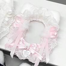 1pc New Cute Photo Card Holder, Instant Film Photo Display Album Decor, Celebrity Card Collector, DIY White Rabbit Ear Lace Bow Plush Transparent Backpack Decoration Filler, Kpop - Multicolor - View 2