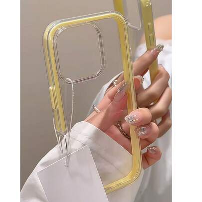 高端品质苹果智能手机时尚保护防震壳，三合一加厚硬质材料，彩色纯色边框，个性化创意粉色、白色、黑色、蓝色、绿色可选，简约防摔全包透明触感彩色手机壳，防水、防震、防摔、防刮。