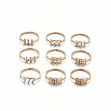 1pc Fashionable 111-999 Open Ring Stainless Steel Unisex Finger Ring, Commemorative Gift