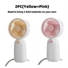 1pc Back-To-School Mini Handheld Fan With Strap, Battery Not Included (2x Size 7 Batteries Required) - Multicolor - View 26