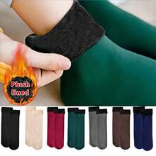 8 Pairs Of Warm And Comfortable Men's And Women's All-Purpose Thermal Socks - Soft, Breathable, And Elastic Mid-Calf Boot Socks, Suitable For Cold Weather - Filled With Fleece, Single Color. It Is Recommended To Wash By Hand To Extend The Service Life - 7 cặp màu pha trộn - Xem 3