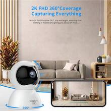 Xiaovv 1PC Q2 300w 像素室内 WiFi 摄像头，适用于家庭安全、婴儿监控、宠物监控（不含电源适配器）