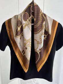 1 chiếc khăn choàng in họa tiết Paisley thời trang, khăn trùm đầu nữ, khăn choàng cổ/băng đô đeo hàng ngày, họa tiết hoa, phù hợp với váy. - Chuỗi cà phê - Xem 2