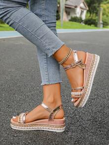 Women's Platform Wedge Sandals, Casual Versatile Thick Sole Anti-Slip High Heel Roman Sandals