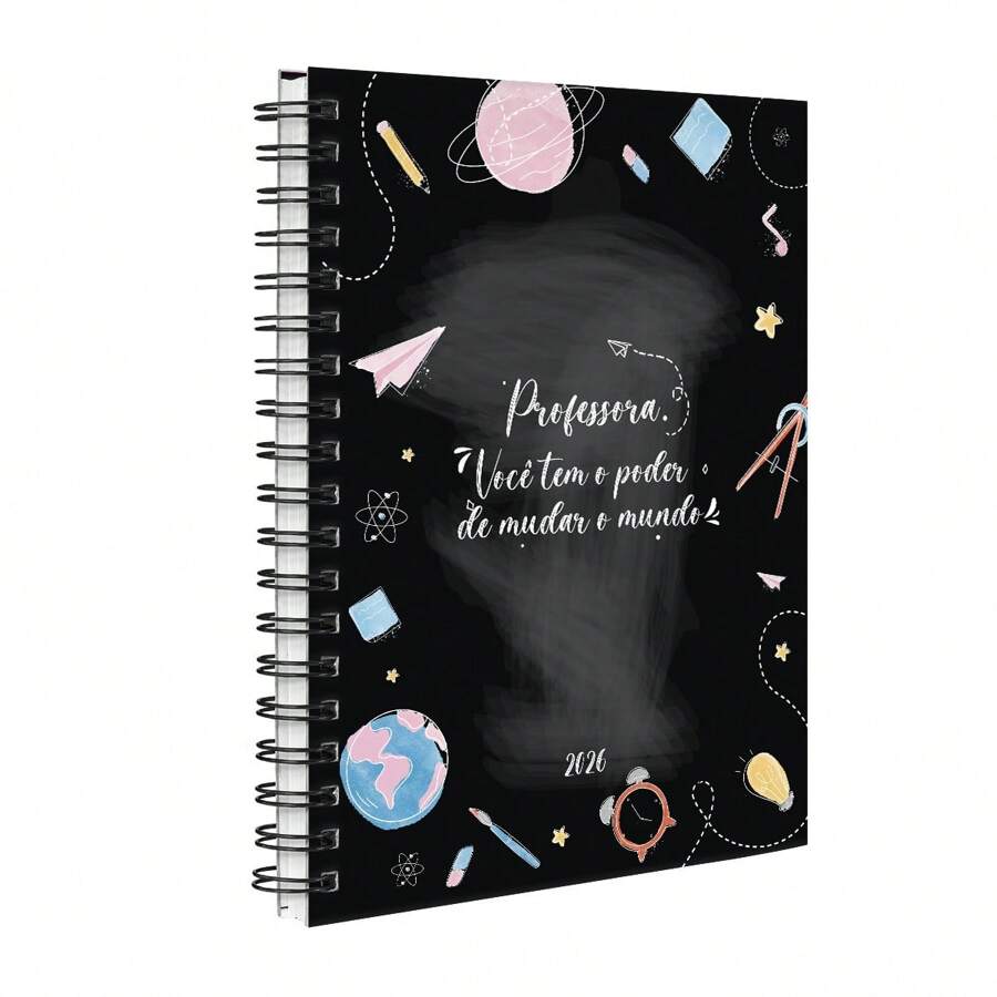 iscool 2026 Agenda Weekly Planner Hardcover Teachers Change The World - 黑色 - 查看 1