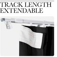 Patio Door Curtain Sound Blocking, Bedroom Privacy Room Divider Curtain Screen Partitions, Thermal Insulated Blackout Closet Sliding Door Curtain (1 Panel, 8.3ft Wide By 7ft Long, Gray) - 黑色(附可調式天花板軌道) - 查看 2