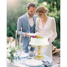 Set Of 3 Round Metal Cake Stand Set, Displaying Table For Birthday Party Cake Display Baby Shower Wedding Pastry Decor Supplies Cupcake Dessert Decoration - 金色 - 查看 6