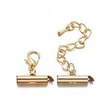 10Sets/Lot 10-40mm Lobster Clasps Hooks Extending Chain Bracelet End Connectors Slider Clasp For DIY Jewelry Making Accessories