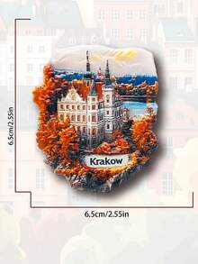 1pc 3D Poland, Turkey, Georgia Fridge Magnet, Travel Souvenir Home Decor Magnetic Refrigerator Sticker - Multicolor - View 7