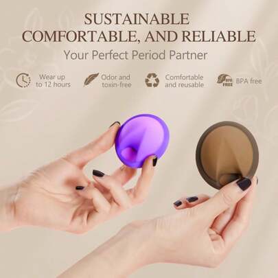 Reusable Menstrual Disc - Soft & Comfortable Leak-Proof Alternative To Sanitary Pads - Menstrual Cup Replaces Pads, Suitable For Swimming, Ideal For Teens Or Beginners