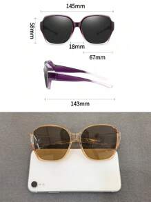 1 pièce de lunettes spéciales pour la myopie, lunettes mode grand format pour hommes et femmes, accessoires de lunettes couvre-tout, convenant aux hommes et aux femmes pour la protection solaire estivale, les vacances à la plage, les sports de plein air, les fêtes, les voyages, la conduite, la pêche, la décoration accessoire de photographie de rue. Lunettes de différentes couleurs (lunettes de mode marron, lunettes noires, lunettes violettes, lunettes rouges) pour les vacances d'été à la plage, les activités de plein air, les voyages