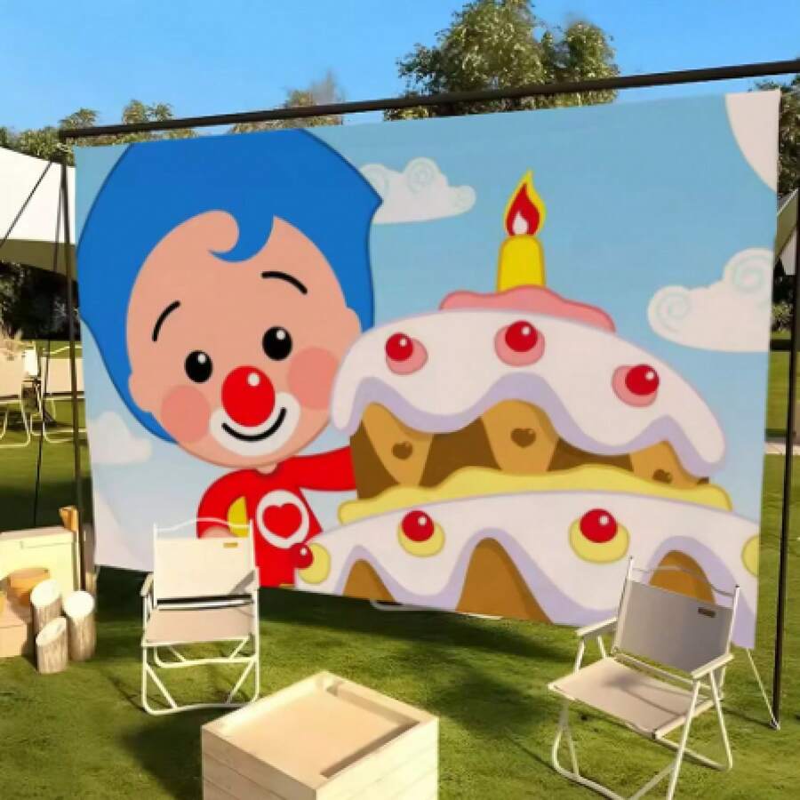 Cartoon Plim Photo Backdrop  Birthday Table Decors Background Party Supplies  Banner Photo Booth Props