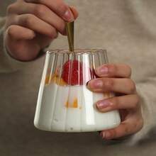 1 pieza Vaso de vidrio borosilicatado con soporte, vaso creativo para bebidas, para uso doméstico - transparente - Ver 9