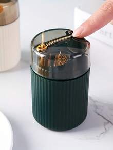 1/2-częściowy automatyczny dozownik wykałaczek Easy-Press – elegancki, plastikowy uchwyt, wysokiej jakości przenośna butelka na wykałaczki typu press, do dekoracji kuchni i jadalni