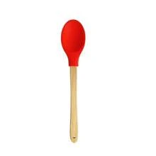 3-Piece Silicone Kitchen Kit With Bamboo Handle, Heart-Shaped Spoon, Spatula And Practical Spoon - Red - View 5