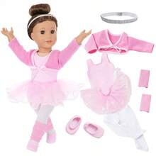 16-18 Inch Baby Doll Clothes, 7-Piece Ballet Tutu Outfit Set Including Headband, Jacket, Lining, Skirt, Stockings, Foot Covers And Dance Shoes (Doll Not Included) - Multicolor - View 2
