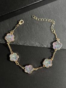 1 Stück modisch gestaltetes klassisches Kleeblatt-Charm Herren Armband