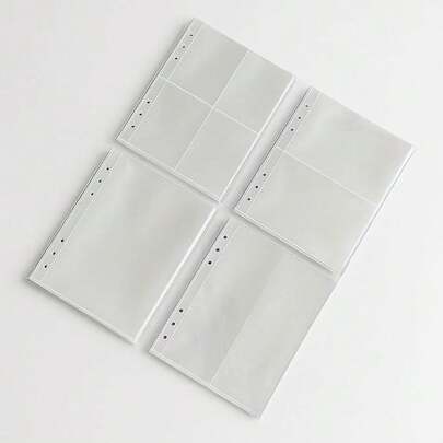 10pcs A5 Size Transparent Refill Pages, Durable PP Material, Suitable For Office Supplies, Business Cards And Photo Albums,For School Supplies,Back To School