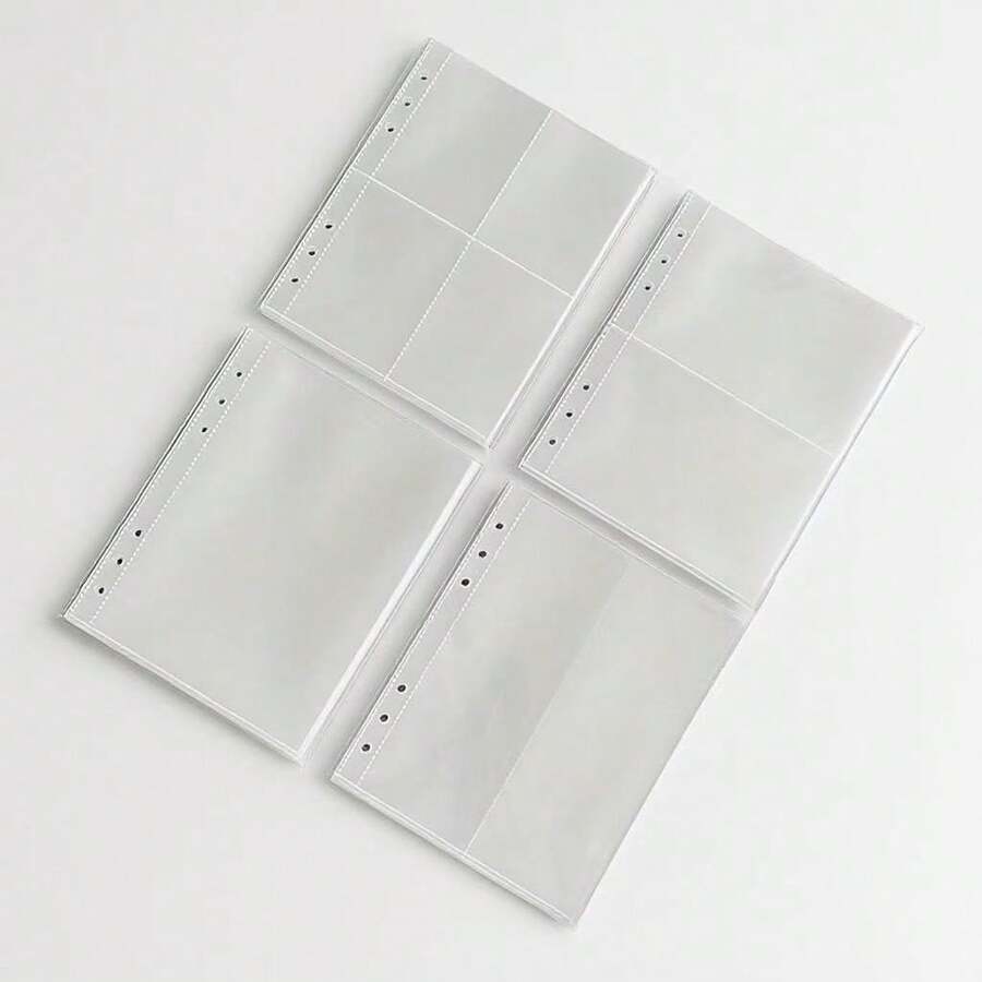 10pcs A5 Size Transparent Refill Pages, Durable PP Material, Suitable For Office Supplies, Business Cards And Photo Albums,For School Supplies,Back To School - As Shown In the Figure - View 1