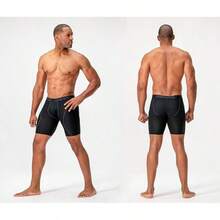 Men's Cool Dry Mesh Boxer Trunks 6-Inch Briefs, 3-Pack - 9吋_(黑/黑/黑) - 查看 2