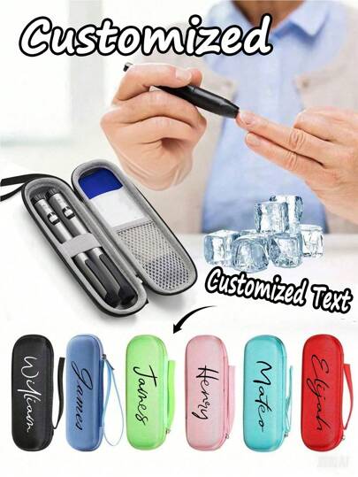 Bolsa enfriadora portátil y aislada para insulina personalizada y personalizable, bolsa de transporte ligera y sencilla con cremallera, estuche de viaje para diabetes con nombre personalizado, bolsa enfriadora portátil para plumas de insulina y suministros de monitor de glucosa en sangre