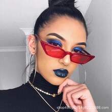 Retro Cat - Eye Triangle  For Women: Colorful  Shades For Street Style - Transparent Frame Blue Film - View 6