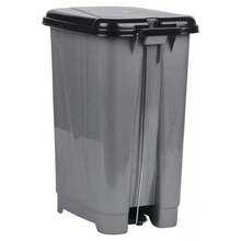 25L Slim Pedal Waste Bin Insert Step On Lid Smooth Cleaning - Grey - View 3